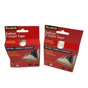 Scotch Indoor Carpet Tape Vinyl Ceramic & Hardwood 1.5" X 42 FT 14YD 2 Packs